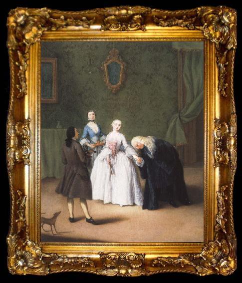 framed  Pietro Longhi A Nobleman Kissing a Lady-s Hand, ta009-2